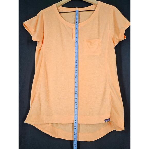 PATAGONIA WOMEN'S ORANGE CAPILENE COOL TRAIL BLOUSE TOP SIZE MEDIUM - Picture 12 of 12
